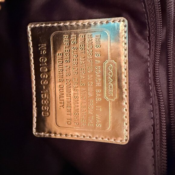 Authentic Coach Signature Handbag – Beige/Brown, 12" x 6" x 6" - Picture 5 of 15